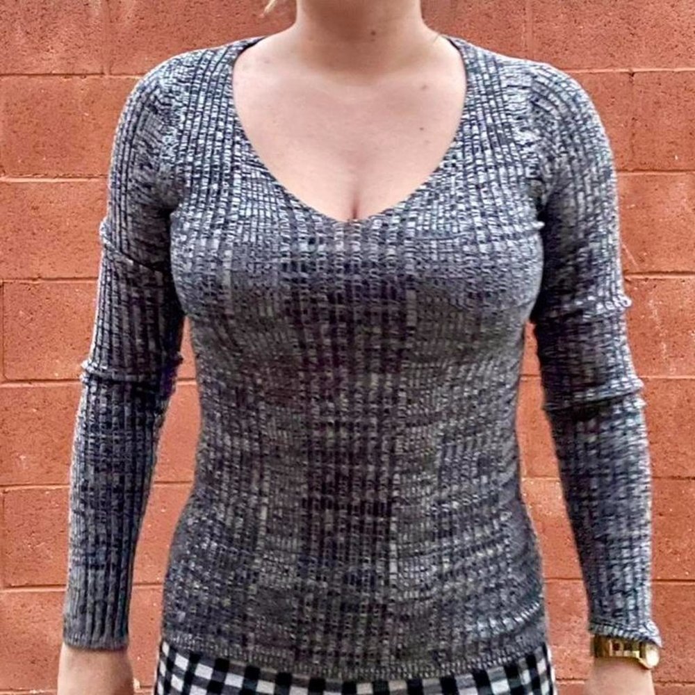 Gray Long Sleeved Top